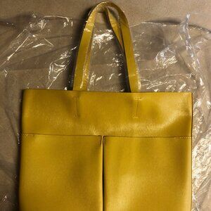 Neiman Marcus Yellow Leather Tote Bag